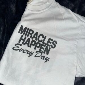 White Graphic Tee with Black Text